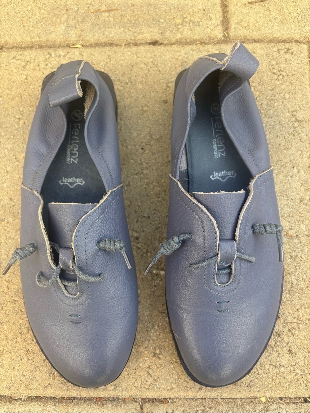 Elle Slate Blue Leather Slip-On Loafers